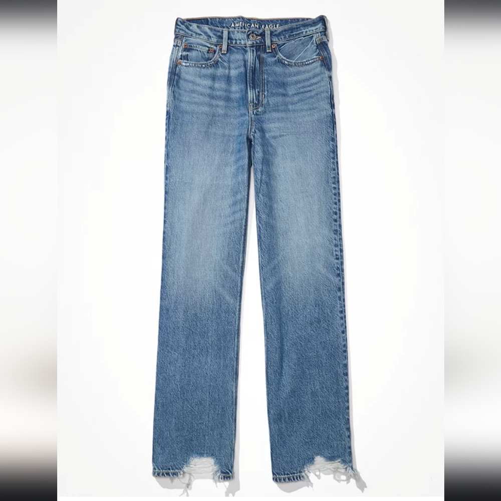 2640 AE Dreamy Drape Super High-Waisted Baggy Wide-Leg Jean 12 Long Brand New